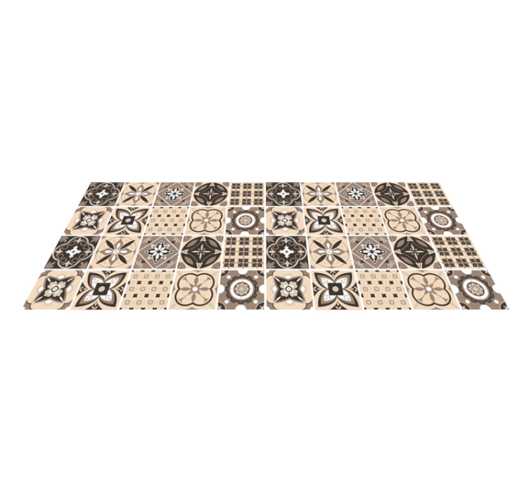 Tapis vinyle carreaux de ciment motif de tuiles géométriques - TenStickers