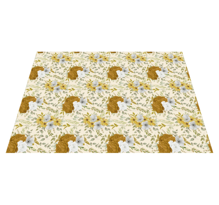 Tapis vinyle fleurs et plantes conception feuillue botanique - TenStickers