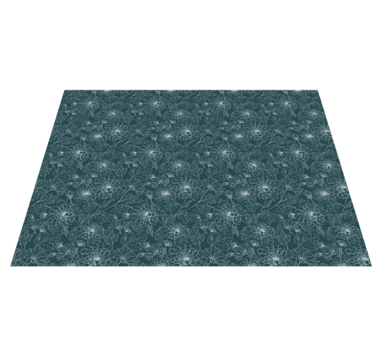 Tapis vinyle fleurs et plantes motif botanique superposé - TenStickers