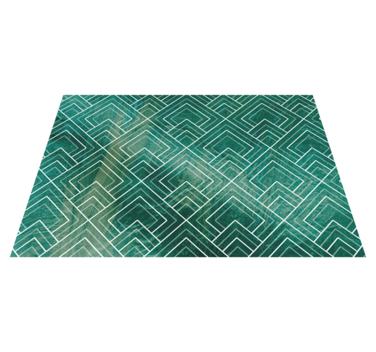 Tapis vinyle carreaux de ciment chevron vert géométrique - TenStickers