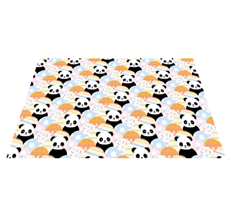 Tapis vinyle chambre bébé modèle de terrain de jeu panda - TenStickers