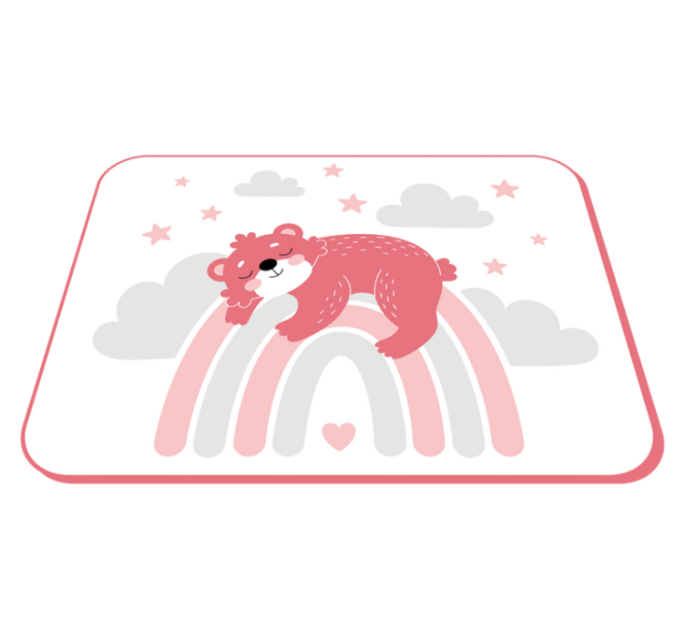 Tapis vinyle chambre bébé arc-en-ciel ours endormi - TenStickers