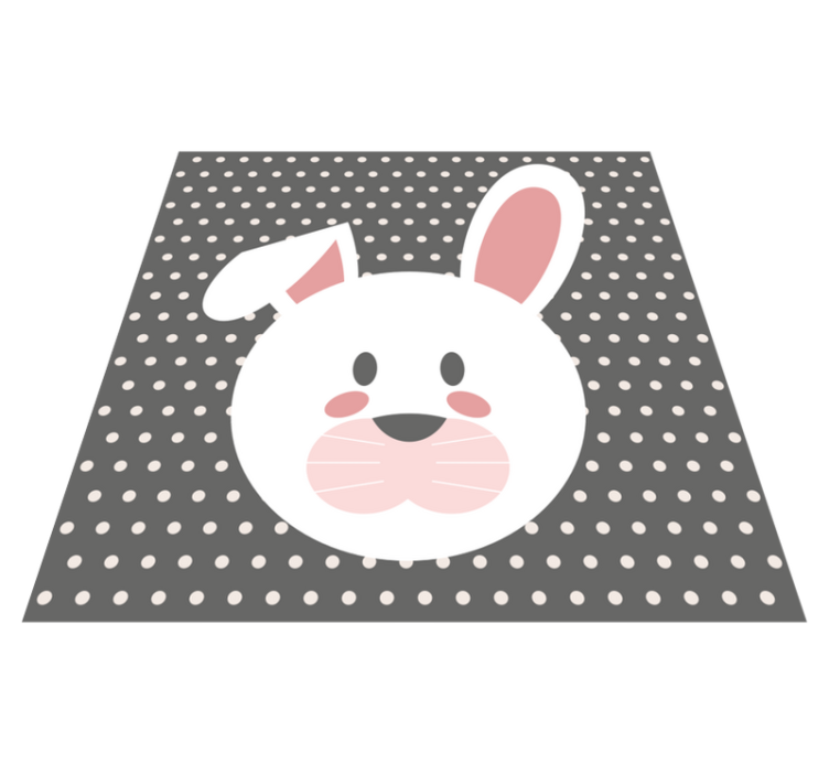 Tapis vinyle chambre bébé superposition de lapin à pois - TenStickers