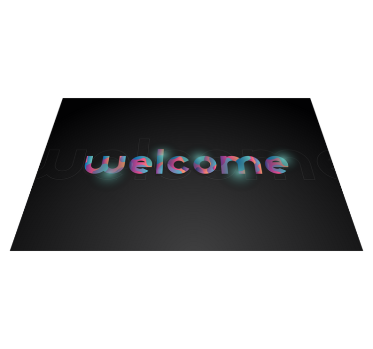 Tapis vinyle entrée texte de bienvenue coloré - TenStickers