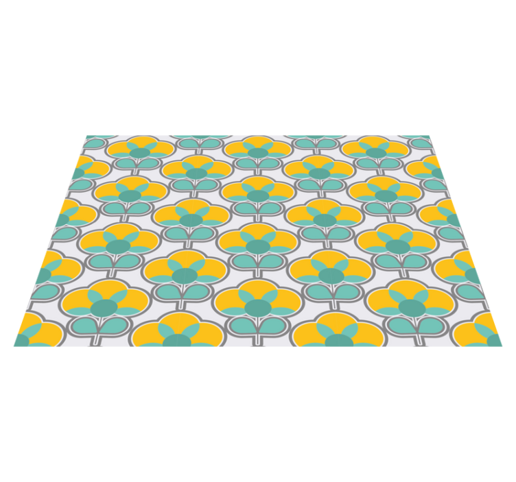 Tapis vinyles géométriques motif floral géométrique - TenStickers