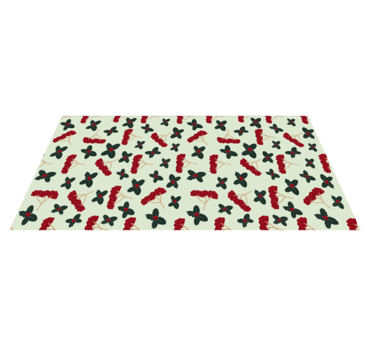 Tapis vinyle fleurs et plantes motif de feuilles de baies - TenStickers