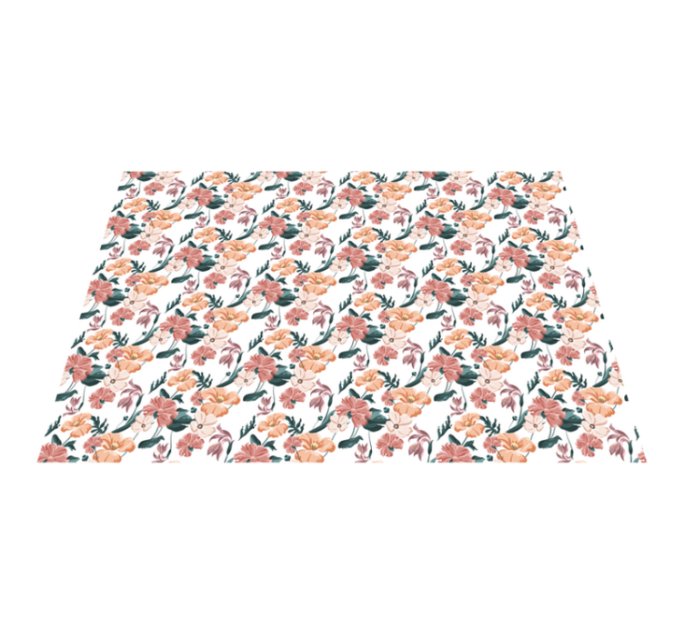 Tapis vinyle motif fleurs botaniques - TenStickers