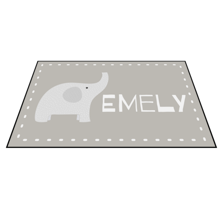 Tapis vinyle enfant éléphant nom personnalisable - TenStickers