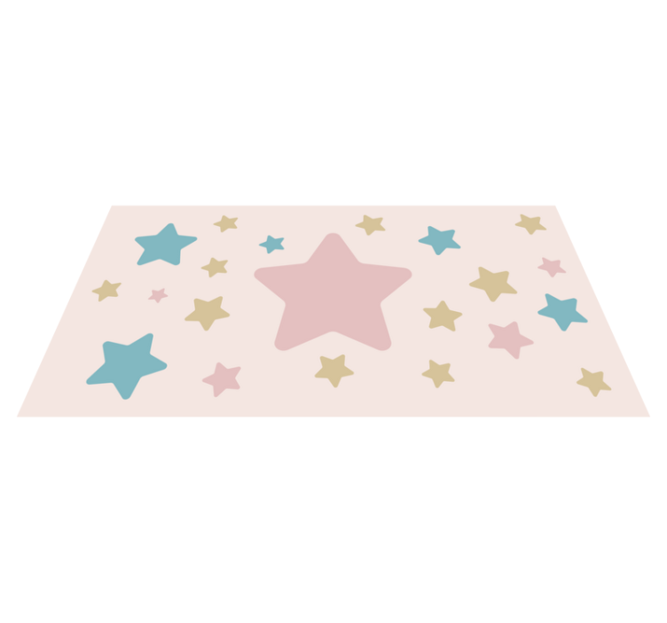 Tapis vinyle étoiles motif tons pastel - TenStickers