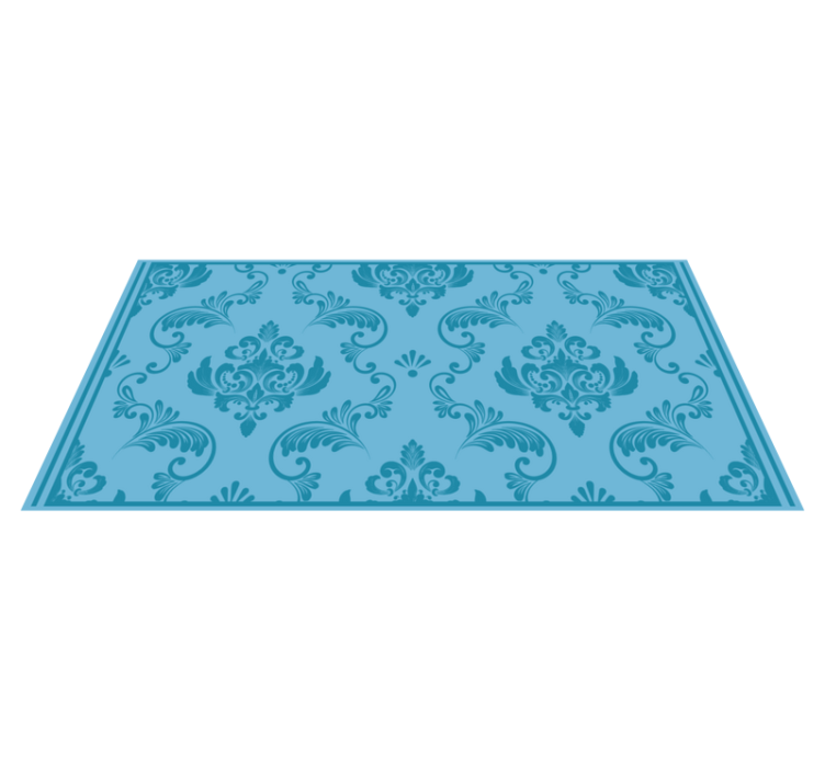 Tapis vinyle bleu motif baroque - TenStickers