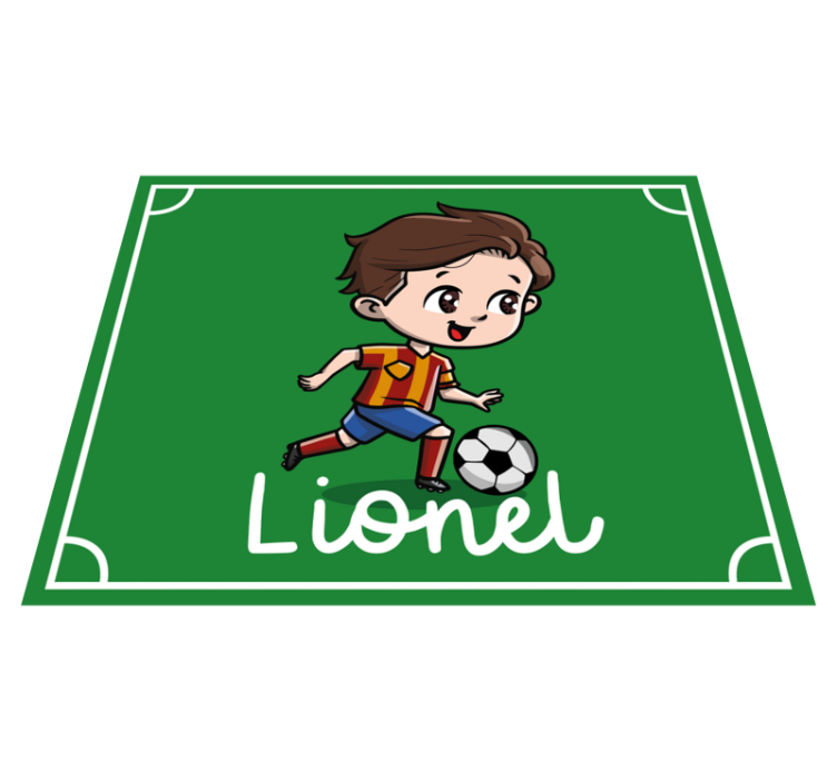 Tapis vinyle enfant football nom personnalisable - TenStickers