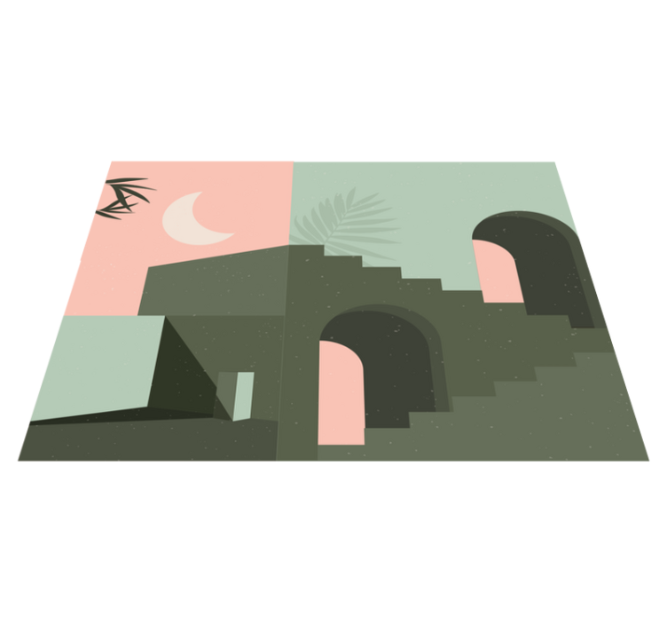 Tapis vinyle minimaliste paysage abstrait épuré - TenStickers