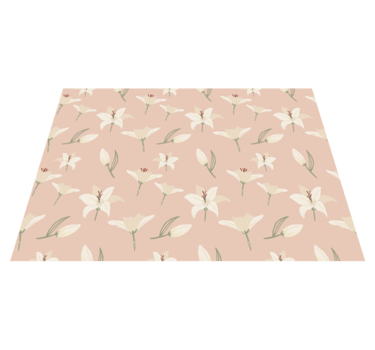Tapis vinyle fleurs et plantes élégance pastel florale - TenStickers