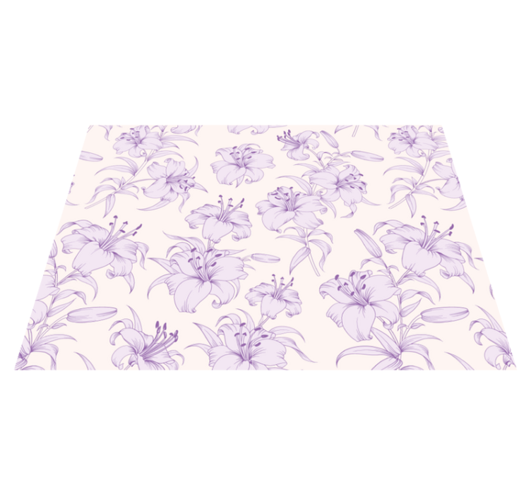 Tapis vinyle fleurs et plantes motif floral lilas - TenStickers