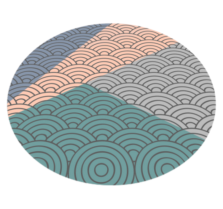 Tapis vinyles géométriques motif de vagues festonnées - TenStickers
