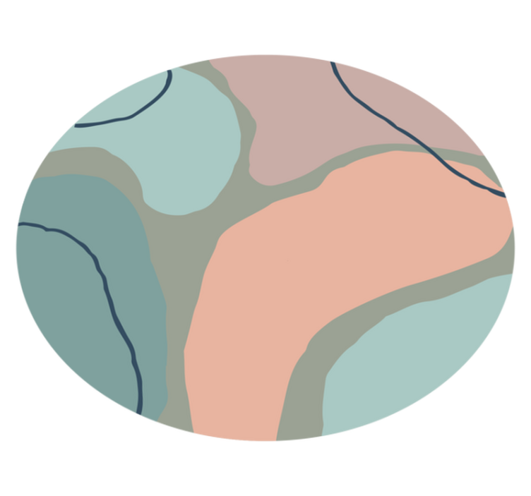 Tapis vinyle minimaliste rond motif abstrait - TenStickers