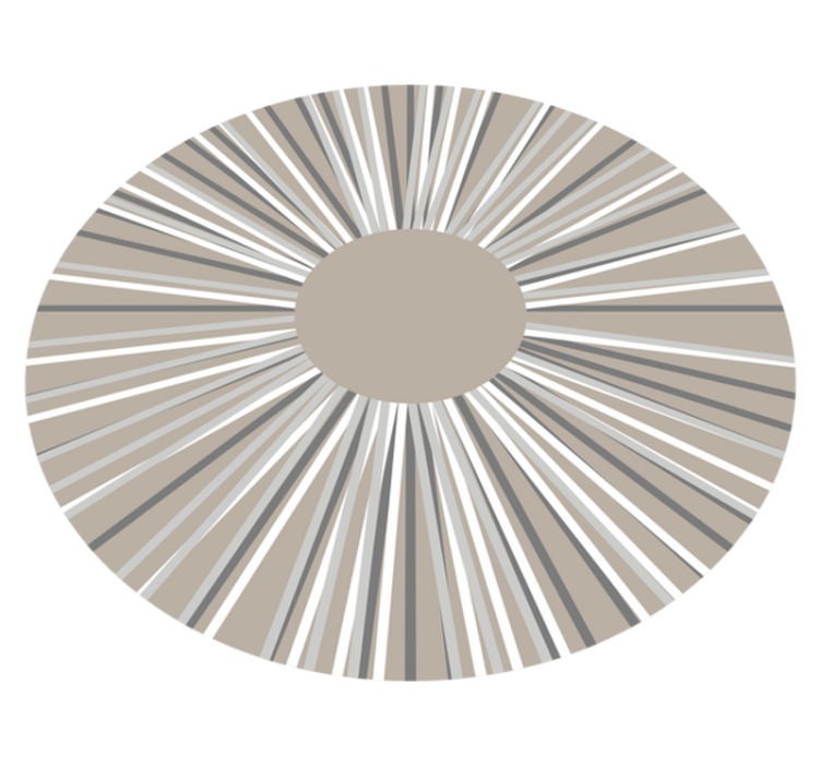 Tapis vinyle géométrique rond motif lignes couleur neutre - TenStickers