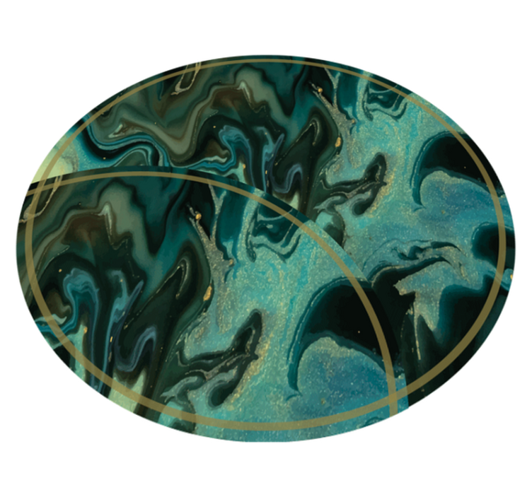 Tapis vinyle rond effet marbre abstrait vert - TenStickers