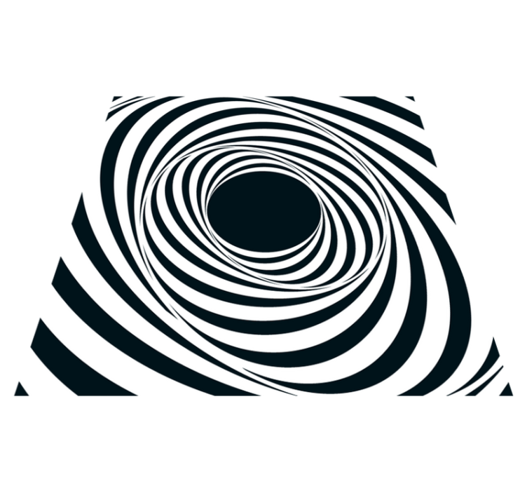 Tapis vinyle géométrique motif spirale noir et blanc - TenStickers