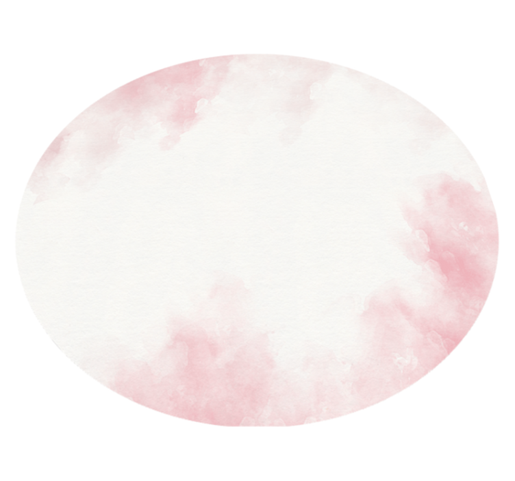 Tapis vinyle minimaliste circulaire aquarelle rose et blanc - TenStickers