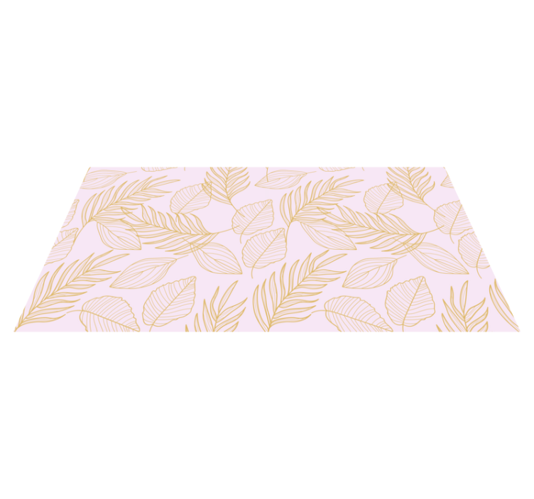 Tapis vinyle fleurs et plantes motif feuilles dorés - TenStickers
