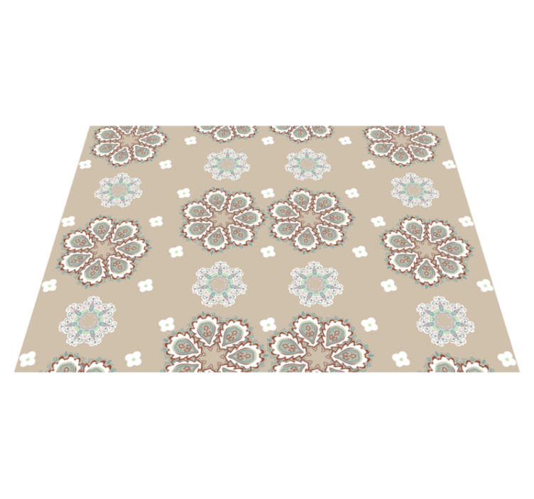 Tapis vinyle fleurs et plantes motif mosaïque florale - TenStickers