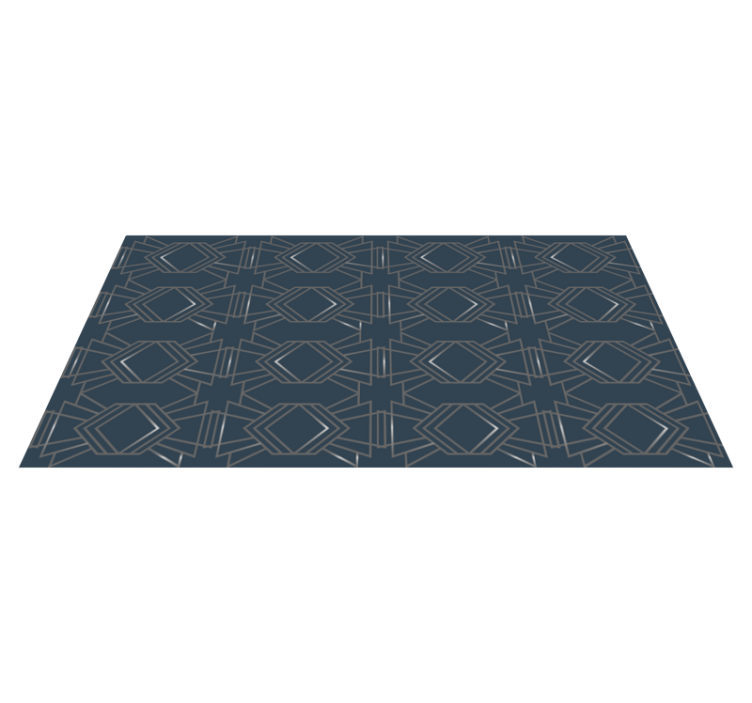 Tapis vinyle géométrique motif géométrique bleu - TenStickers