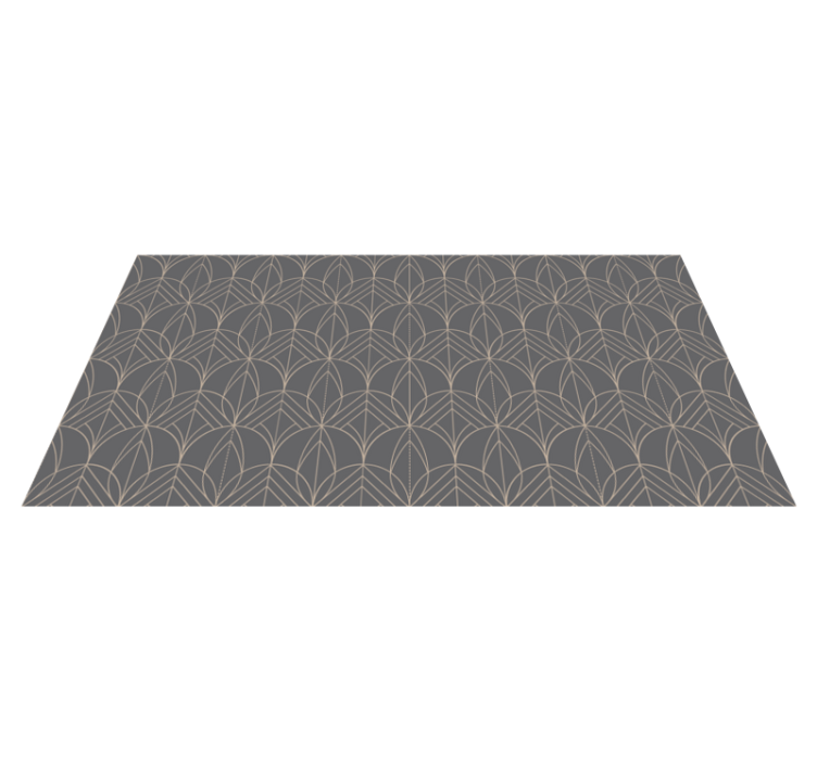 Tapis vinyle géométrique motif symétrique gris - TenStickers