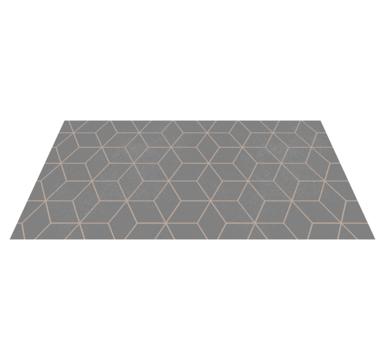 Tapis vinyle géométrique gris motif hexagonal - TenStickers