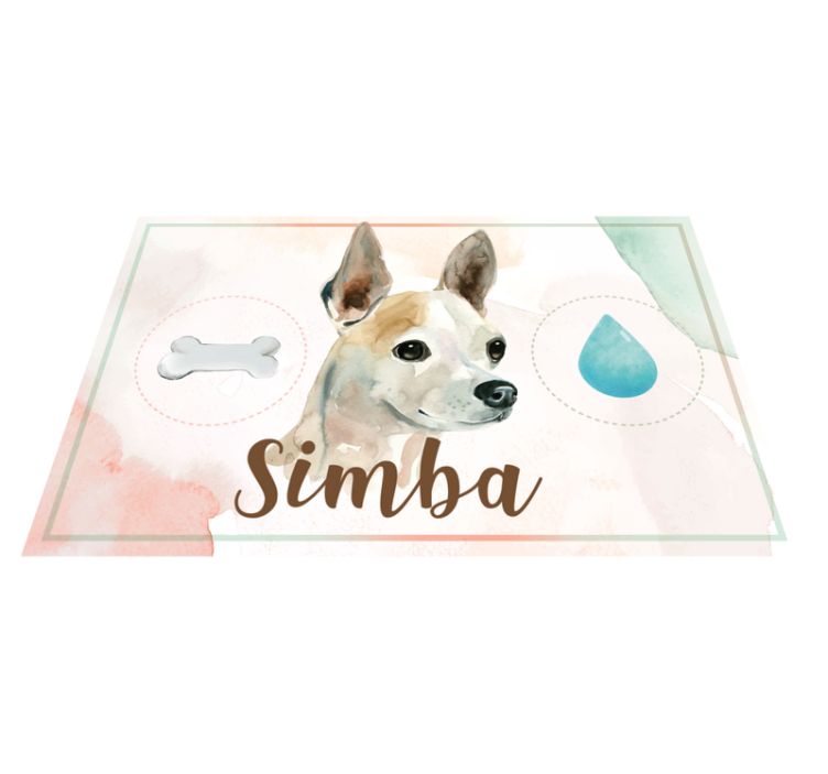 Tapis vinyle animal portrait de chien avec nom - TenStickers