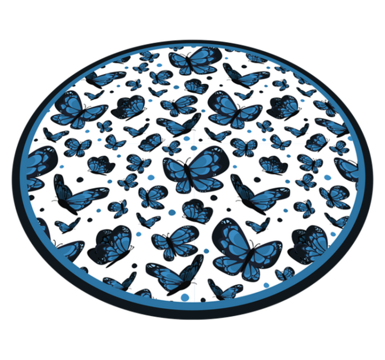 Tapis vinyle papillon bleu - TenStickers
