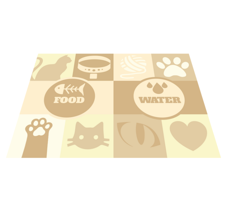 Tapis vinyle Eau et nourriture pour chats - TenStickers