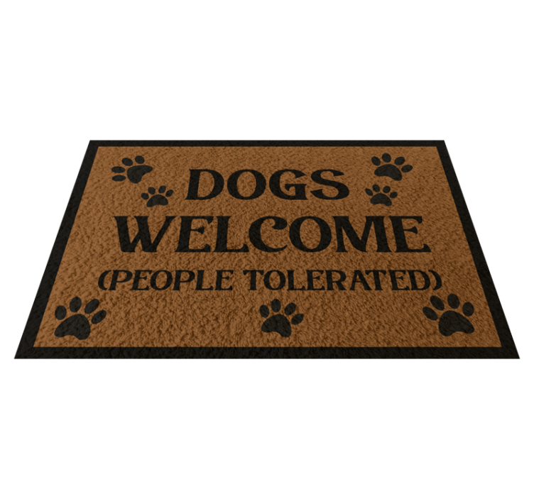 Tapis vinyle Chiens bienvenus - TenStickers