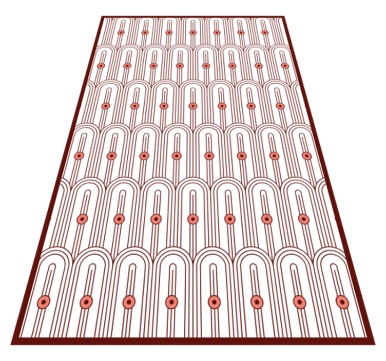 Tapis vinyle Art Déco motif rouge et blanc - TenStickers