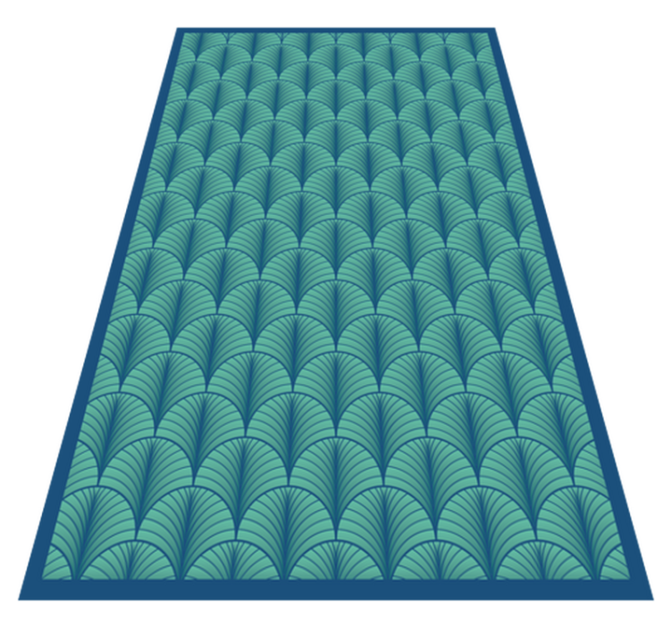 Tapis vinyle Art Déco motif vert et bleu - TenStickers