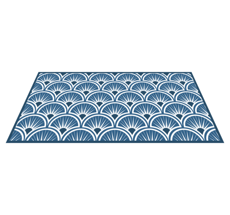 Tapis vinyle Art Déco motif bleu et blanc - TenStickers