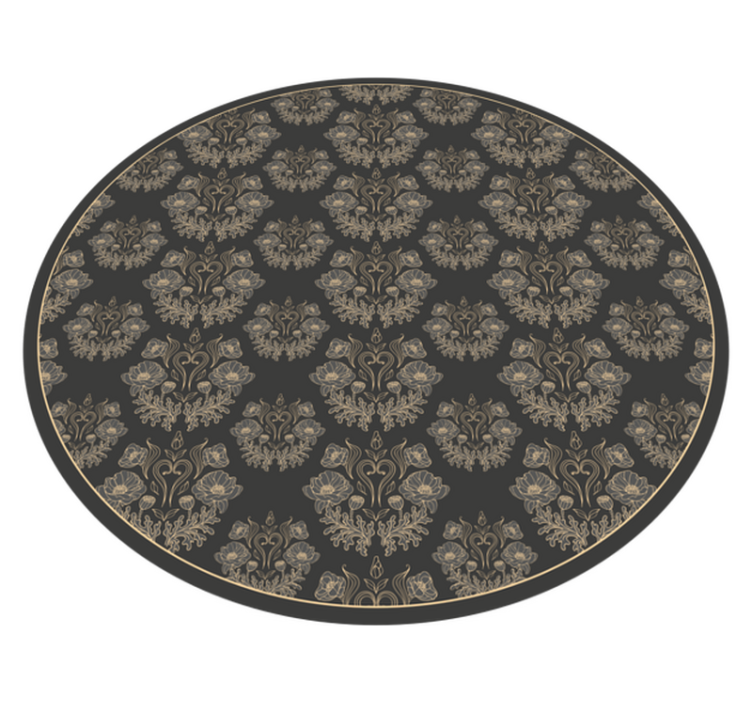Tapis vinyle rond motif gothique couleur noire - TenStickers
