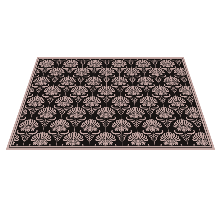 Tapis vinyle noir motifs Art Nouveau - TenStickers