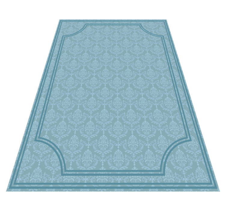 Tapis vinyle salle a manger baroque bleu doux - TenStickers