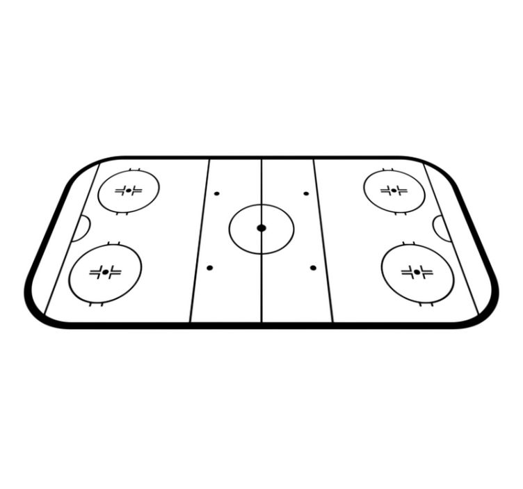 Tapis vinyle jeux patinoire de hockey sur glace - TenStickers