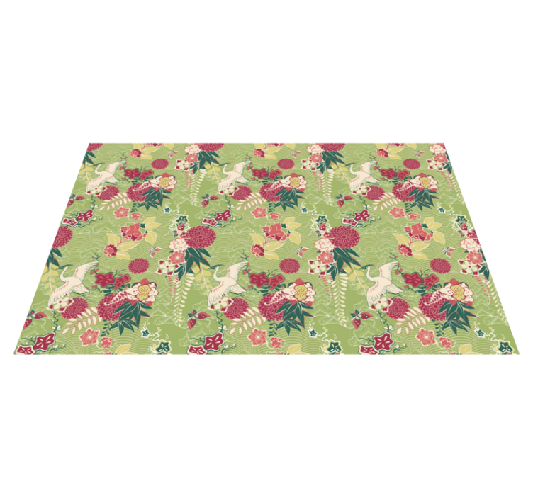 Tapis vinyle soie orientale style chinoiserie - TenStickers