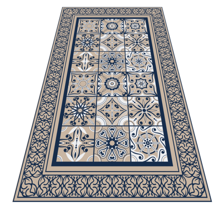Tapis vinyle carreaux de ciment carrelage vintage marron - TenStickers