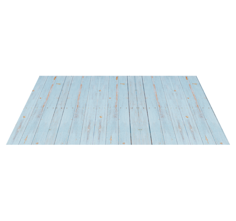 Tapis vinyle effet bois bleu clair - TenStickers