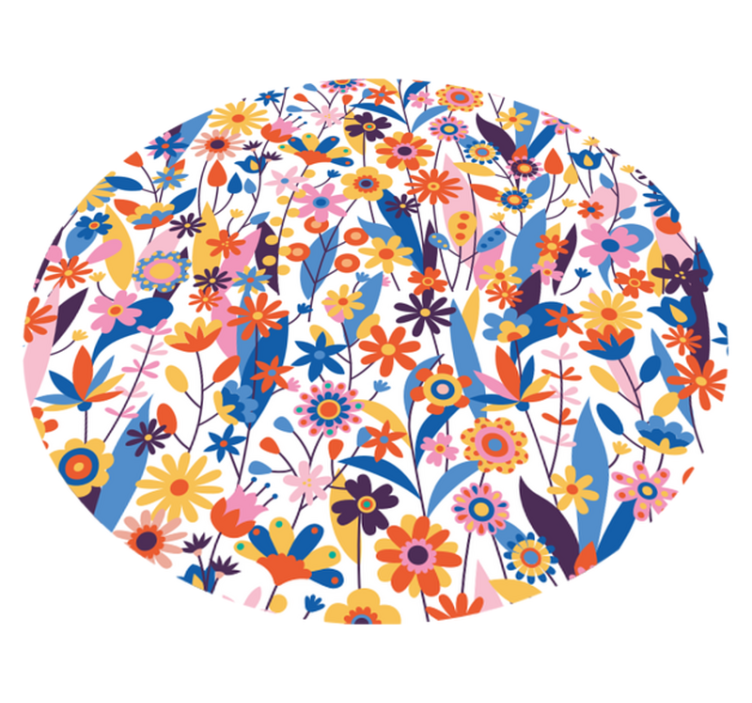 Tapis en vinyle nature fleurs multicolores - TenStickers