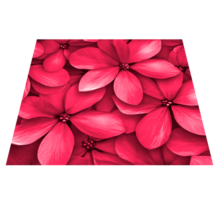 Tapis vinyle couloir fleurs numériques magenta - TenStickers