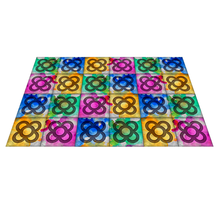 Tapis vinyle carreaux hydrauliques colorés - TenStickers