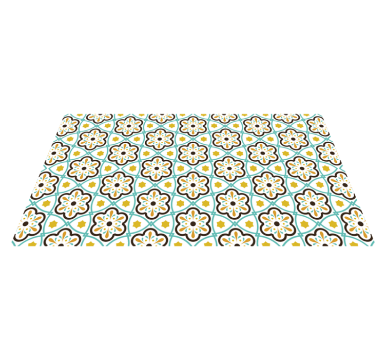 Tapis carreaux de ciment inspiration florale - TenStickers
