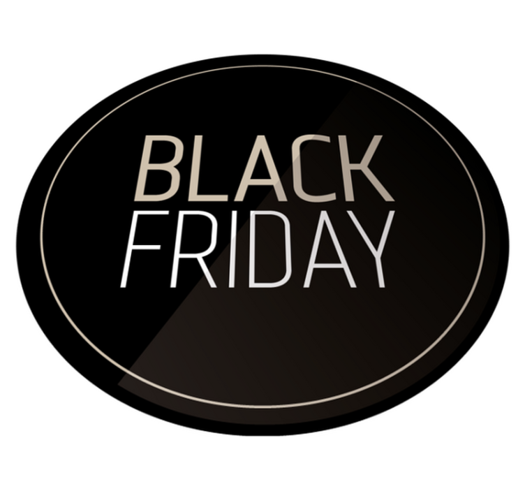 Tapis vinyle rond noir Black Friday - TenStickers