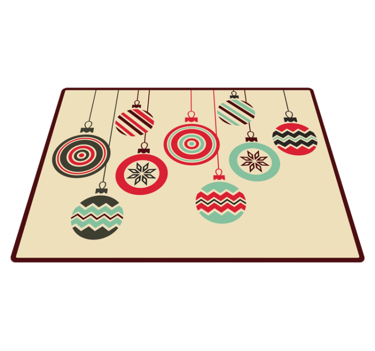 Tapis vinyle boules de Noël suspendues - TenStickers