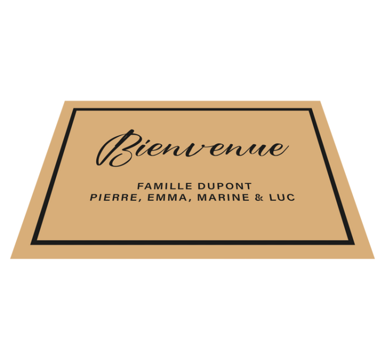 Tapis vinyle entrée bienvenue nom de famille personnalisé - TenStickers